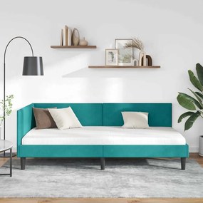 vidaXL Κρεβάτι Γωνίας Άλλο με κεφαλάρι Τιρκουάζ 80 x 200 cm