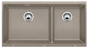 Blanco Subline-U 480/320-U Tartufo SILGRANIT™ PuraDur™ Γρανιτένιος Νεροχύτης Υποκαθήμενος με 2 Γούρνες 85,5x46 cm