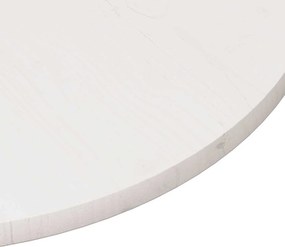 vidaXL Επιφάνεια Τραπεζιού Στρογγυλή Λευκή Ø80x3 εκ. Μασίφ Ξύλο Πεύκου
