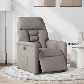 vidaXL Πολυθρόνα Ανακλινόμενη Ηλεκτρική Taupe Υφασμάτινη