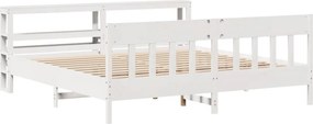 vidaXL Σκελετός Κρεβ. Χωρίς Στρώμα Λευκό 200x200 εκ Μασίφ Πεύκο