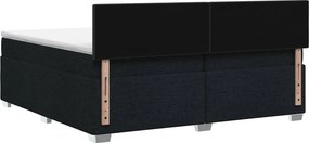 vidaXL Κρεβάτι Box Spring με Στρώμα και LED Μαύρο 200 x 200 cm Ύφασμα
