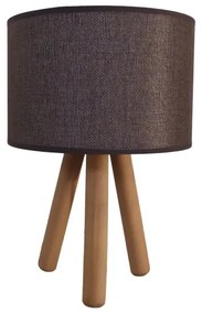 Επιτραπέζιο Φωτιστικό 1xE27 Καφέ Ξύλινη Τρίποδη Βάση Φ20cm Η-05/TL 09-0232 Heronia Lighting 09-0232