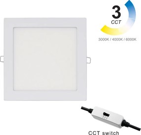 LED Πάνελ Τετράγωνο Εξωτερικό 21cm 3000/4000/6000K/CCT 18W Λευκό