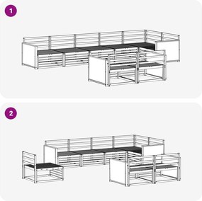 vidaXL Σειρά Καναπέ Εξωτερικού 8 pcs Φυσικό