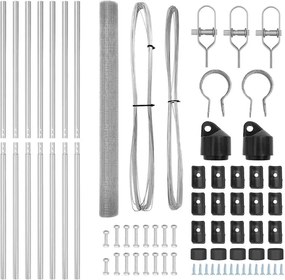 vidaXL Στύλος Περιφράξεων Ασημί 10 x 1,5 μ (16 x 16 mm δίχτυ) Ατσάλι