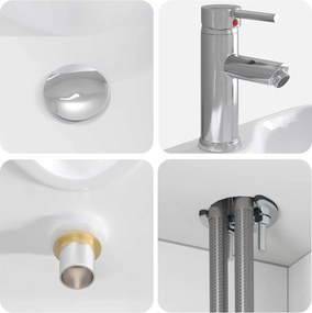 vidaXL Επιτοίχια Λεκάνη Έπιπλο Λευκό 49,5 x 41 x 62,5 εκ