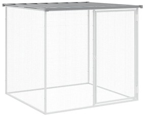 vidaXL Κοτέτσι - Κλουβί με Στέγη Αν. Γκρι 403x98x90 εκ. Γαλβαν. Ατσάλι