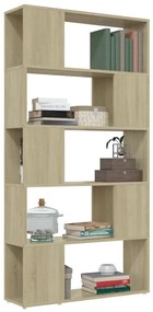 vidaXL Βιβλιοθήκη/Διαχωριστικό Χώρου Sonoma Δρυς 80x24x155 εκ. Μοριοσ.