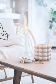 Stewehome Βάζο από μπετόν με υφή φυσαλίδων βάζο παμπας Λευκό