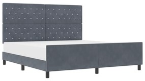 vidaXL Κρεβάτι Σκελετός Σκούρο Γκρι 180x200 εκ. Βελούδο