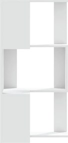vidaXL Βιβλιοθήκη Γωνιακή 3 Επ. Λευκή 50x50x102εκ Επεξ. Ξύλο