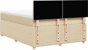 vidaXL Κρεβάτι Boxspring με Στρώμα Κρεμ 160x200 εκ. Υφασμάτινο