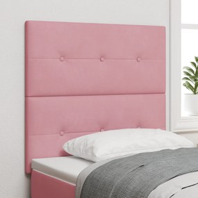 vidaXL Κεφαλάρι με φώτα λωρίδας LED με κεφαλάρι Ροζ 80 cm Βελούδο