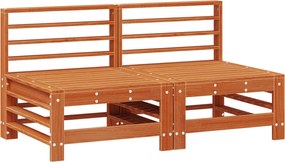 vidaXL Σετ Ξαπλώστρας Κήπου 7 pcs Κερωμένο Καφέ Στερεό πεύκο