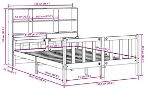 ΚΡΕΒΑΤΙ ΒΙΒΛΙΟΘΗΚΗ ΧΩΡΙΣ ΣΤΡΩΜΑ ΚΑΦΕ 160X200 ΕΚ ΜΑΣΙΦ ΠΕΥΚΟ 3322153