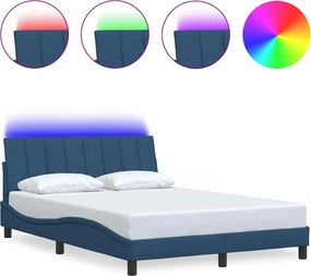 vidaXL Πλαίσιο κρεβατιού χωρίς στρώμα Hanko μπλε 120x200cm ύφασμα