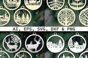 Σετ των 3 Intra απο ξύλο plywood 3mm-4mm πάχος Χριστουγεννιάτικα στολίδια Cut Δίασταση 8x8 cm INTRAFABR-80831492