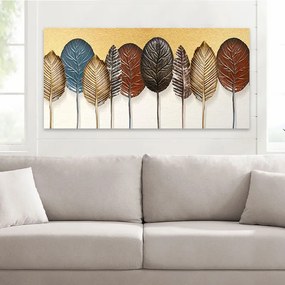 Πίνακας σε καμβά &quot;Autumn Leaves&quot; Megapap ψηφιακής εκτύπωσης 140x70x3εκ.