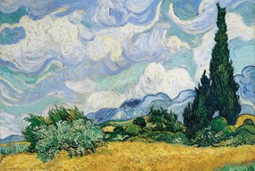 Αφίσα Wheatfield with Cypresses, 1889, Vincent van Gogh