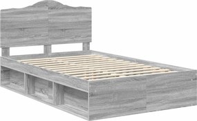 vidaXL Σκελετός Κρεβατιού Γκρι Sonoma 120 x 190 cm