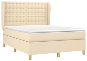 ΚΡΕΒΑΤΙ BOXSPRING ΜΕ ΣΤΡΩΜΑ ΚΡΕΜ 140X200 ΕΚ. ΥΦΑΣΜΑΤΙΝΟ 3128850