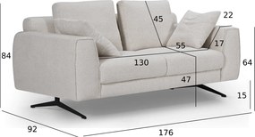 Detroit 2-Seater Sofa Beige