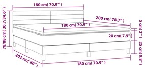 ΚΡΕΒΑΤΙ BOXSPRING ΜΕ ΣΤΡΩΜΑ ΑΝΟΙΧΤΟ ΓΚΡΙ 180X200 ΕΚ. ΥΦΑΣΜΑΤΙΝΟ 3140153