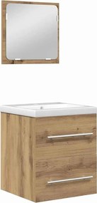 vidaXL Σετ Επίπλων Μπάνιου 2 pcs Μαύρη Οξυά Επεξεργασμένο ξύλο