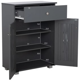 Παπουτσοθήκη-Ντουλάπι Iantha Ξύλινη Γκρι 60x33x84εκ.