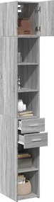 vidaXL Ντουλάπι Αποθήκευσης Στενό Γκρι 30x42,5x225 εκ. Επεξεργ. Ξύλο
