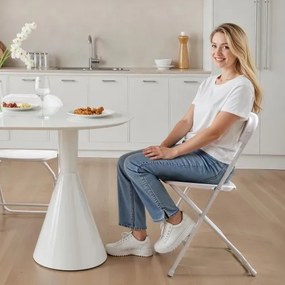 VEVOR 6 Pack Folding Chairs Portable Plastic Chairs with Heavy Duty Metal Frame