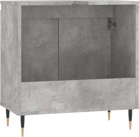 vidaXL Ντουλάπι Μπάνιου Γκρι Σκυροδεμ. 58 x 33 x 60 εκ. Επεξεργ. Ξύλο