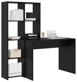vidaXL Γραφείο Μαύρη δρυς 138.5 x 55 x 143 εκ Επεξεργασμένο ξύλο