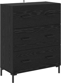 vidaXL Highboard με συρτάρι 2 pcs Μαύρη Οξυά Επεξεργασμένο ξύλο