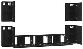 vidaXL Σετ επίπλου τηλεόρασης 7 pcs Μαύρη δρυς 60 x 30 x 30 cm