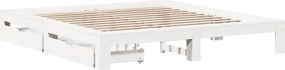 vidaXL Σκελετός Κρεβ. Χωρίς Στρώμα Λευκό 180x200 εκ Μασίφ Πεύκο