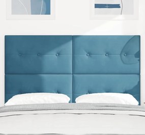 vidaXL Κεφαλάρι με κεφαλάρι Σκούρο Μπλε 144 cm Τεχνητό Δέρμα