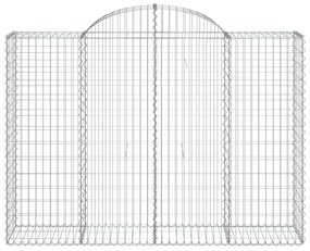 Συρματοκιβώτια Τοξωτά 13 τεμ. 200x50x140/160 εκ. Γαλβαν. Ατσάλι - Ασήμι