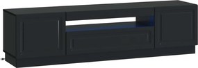 vidaXL Ντουλάπα LED Τηλεόρασης Μαύρο Επεξεργασμένο Ξύλο