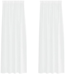 vidaXL Κουρτίνες με κουρτίνες 2 pcs Λευκό 140x175cm Πολυεστέρας