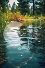 Σετ των 2 Intra Συλλεκτικό Ξύλινο Παζλ Plywood 4mm - Γραφικό ρεύμα σε ένα καταπράσινο δάσος Σε Ξύλινο Κουτί - Διαστάσεις: 10x10 cm – 25 κομμάτια