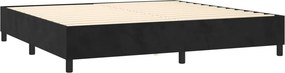 vidaXL Κρεβάτι Boxspring με Στρώμα &amp; LED Μαύρο 200x200 εκ. Βελούδινο