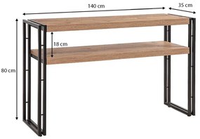 Κονσόλα Atlas Megapap μεταλλική - μελαμίνης χρώμα atlantic pine 140x35x80εκ.