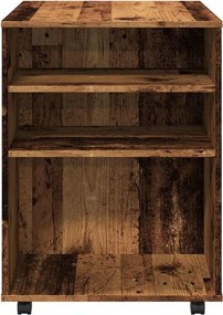 vidaXL Ντουλάπι Τροχήλατο Όψη Παλαιού Ξύλου 60x53x72 εκ. Επεξεργ. Ξύλο