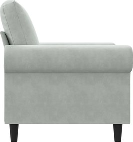 vidaXL Πολυθρόνα Ανοιχτό Γκρι 60 εκ. Βελούδινη