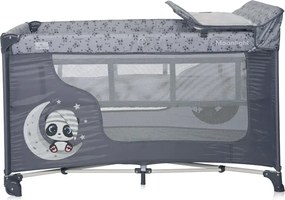 BABY COT MOONLIGHT 2 LAYERS COOL GREY PANDAS