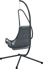 vidaXL Κρεμαστή καρέκλα αυγό Ανθρακί 94 x 107 x 196,5 εκ. Ατσάλι