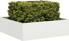 vidaXL Ζαρντινιέρα Λευκή 100x100x30 εκ. από Χάλυβα