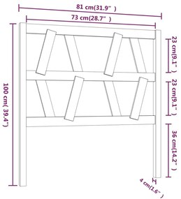 Κεφαλάρι Κρεβατιού Μαύρο 81 x 4 x 100 εκ. από Μασίφ Ξύλο Πεύκου - Μαύρο